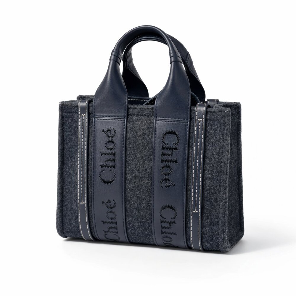 Chloé Woody Small Tote — Felt & Calfskin — New w/ Tags — Dust Bag — Authenticity